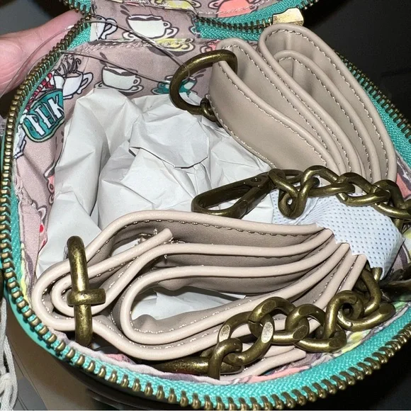Loungefly Friends Teal and Cream Cup Crossbody Bag - Picture 6 of 6
